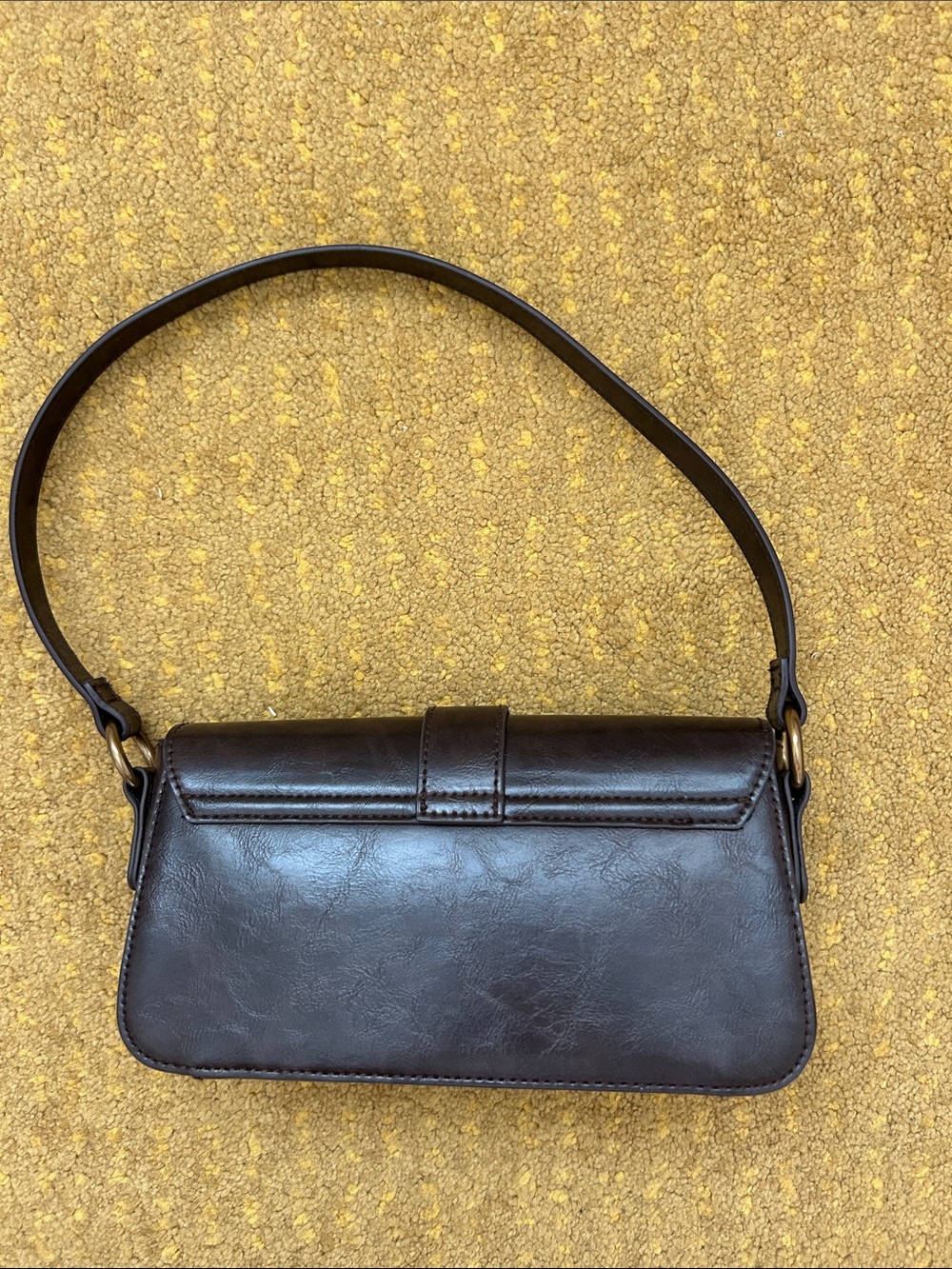 Brandy Melville Dark Brown Shoulder Bag with Buckle - Picture 3 of 4